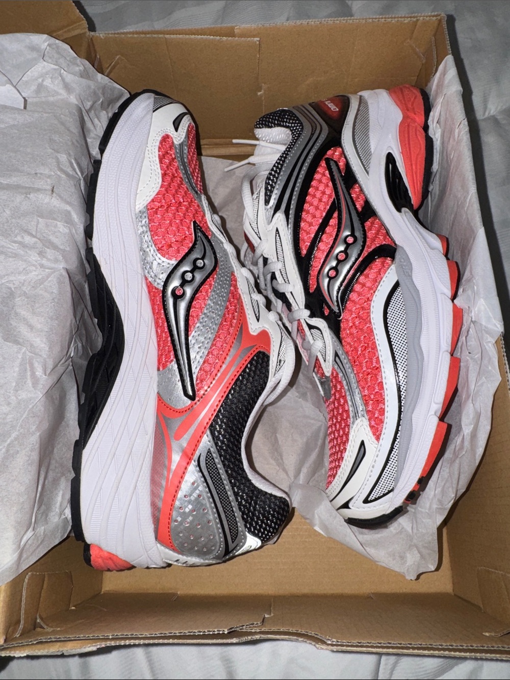 Saucony Women's Coral/White/Black Athletic Running Shoes